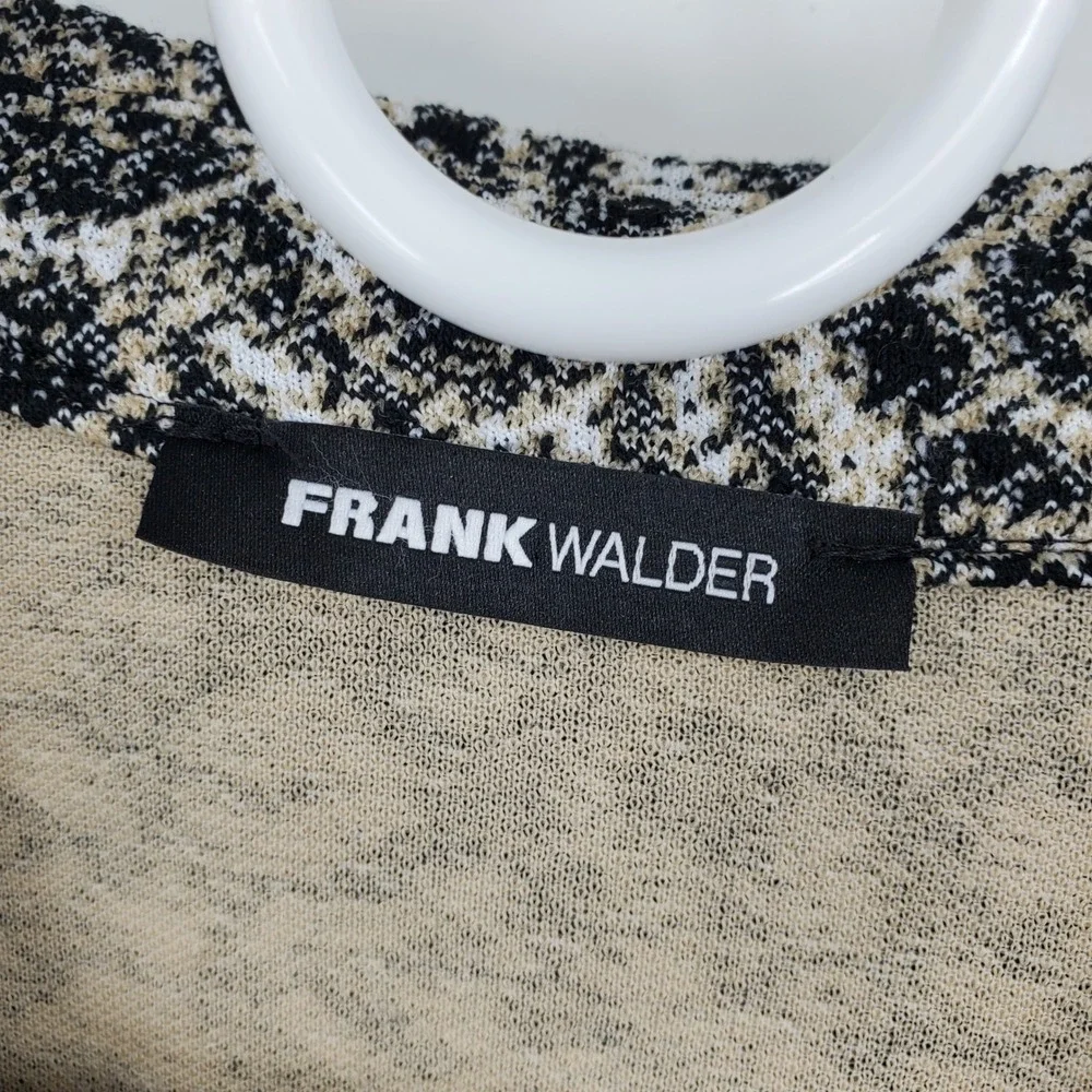 Frank Walder Leopard Print Blazer‎ Women Beige Black Button Front Jacket Size 12